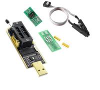 Testeur IC CH341A avec 5 V 3. pour sortie 3 V pour mémoire flash CH341A | Prend en charge les puces série 24/25, compatibilité 8 broches/16 broches, auto-identification, boîtier en plastique