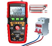Testeur multimètre - Testeur de tension de courant numérique de 4000 comptes, dispositif de test d'électricité de transmission vocale automatique | Outil de diagnostic de sortie domestique