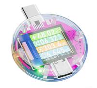 Testeur numérique USB PD 48 V pour alimentation USB-C, évaluation, tension, courant, mesure de puissance et détection de protocole (transparent)