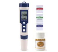 Testeur ph 5 en 1 testeur eau piscine electronique ph/tds/ec/salinité/tempmètre avec atc Solution d'étalonnage EC offerte