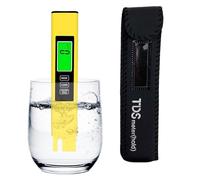 Testeur Qualité Eau 4 En 1 - TesteurConductivité EC Numérique | TesteurPureté Portable Pour Eau Potable Piscine Hydroponie | Testeur Multifonctionnel Aquarium Puits Avec Étui Cuir, 14x3.5x3cm