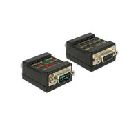 Testeur RS-232 DeLOCK 87713 - DB9 Mâle vers DB9 Femelle, Indicateurs LED, Dimensions 35x45x21mm, Boîtier Plastique Noir