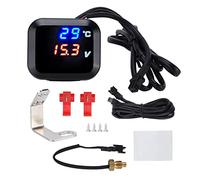 Testeur universel CC 12 V, thermomètre voltmètre avec charge USB, résistant à l'eau, pour moto, écran numérique lumineux, multifonction et installation facile