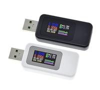 Testeur USB 10 en 1, voltmètre numérique CC, ampèremètre, courant, tension, ampèremètre, détecteur, chargeur de batterie externe, indicateur(KWS-1802C Black)