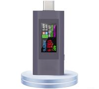 Testeur USB C 4-30 V 5,1 A bidirectionnel avec écran LCD couleur pour analyse de charge rapide QC 2.0 3.0 (gris)