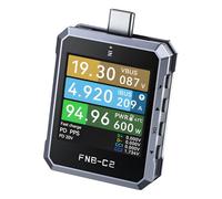 Testeur USB C FNB-C2, 4~50V 0~6.5A Multimètre Numérique avec LCD-Display pour PD 2.0, 3.0, 3.1, QC 2.0, 3.0, 4.0+, Voltmètre Power Meter USB Capacité Testeur de Tension