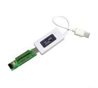 Testeur USB LCD avec résistance de charge - Mesure la tension et la capacité de courant pour banque d'alimentation, téléphone et tablette - Analyse de la batterie (blanc)