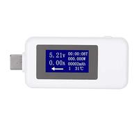 Testeur USB Type - C Multifonction, Voltmètre Numérique DC, Blanc, Compact et Précis - Affichage Clair, Portabilité Optimale, Idéal pour Surveillance Charge (Blanche)