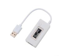 Testeur USB Voltmètre de courant avec écran LCD, fournit des données de tension et de courant en temps réel avec capacité de surveillance et d'économie de données (blanc)