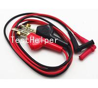 TestHelper TL510 Pince crocodile pour collier de clous vers fiche banane mâle à angle droit en silicone 4 mm