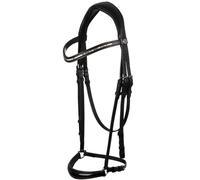 Bridon équitation anatomique en cuir Acavallo Dama Noir Poney