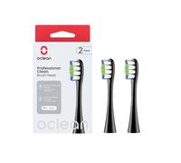 Oclean Brossettes de recharge professional B02, Têtes de brosse de rechange, adaptées à toutes les brosses électriques Ocean pour adultes, poils DuPont, Tête de brosse en forme de W, 2 pcs, Noir