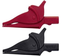 testo 0590 0008 Jeu de pinces crocodiles femelle 4 mm CAT III 600 V noir, rouge