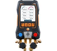 testo 558s Manomètre numérique pour collecteur - Jauge Micron CVC pour mesure à long terme sur climatisation, pompes à chaleur - Vanne 4 voies et USB-C - avec écran tactile, Bluetooth et connexion à
