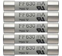 Testo Lot de 5 fusibles de rechange 630 ma/600 V, 1 pièce, 0590 0007