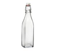 Bouteille en verre 500 ml 'Swing, carrée, ouverture : fermeture à levier'