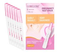 Tests de Grossesse, Lot de 6 Bâtonnets hCG pour Usage à Domicile, Lecture Facile avec Fenêtre Large, Format Individuel, Test Précoce pour Suivi du Cycle et Projet Bébé