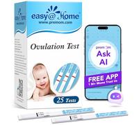 Tests d'Ovulation Easy@Home 25 Tests LH Bandelettes 25 mIU/mL Résultats Précis avec une App Française Intelligente (iOS et Android) Premom Planification naturelle de la fertilité
