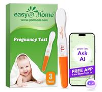 Tests HCG Détection Précoce Bâtonnets: Tests de Grossesse Easy@Home 3 HCG 10mIU/mL Résultats Précis avec App Française Intelligente Premom Suivi de Fertilité | 3 HCG Midstreams