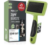 TESTURTEIL TRÈS GUT 05/24 ReaVET Brosse pour chien et chat à poils longs I Petites races I Enlève en douceur les sous-poils, les nœuds et les nœuds I Brosse pour animaux de compagnie