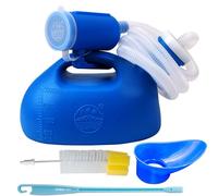 testyu 2000ML Urinoir Unisexe avec Bouchon à Vis et Tube, Bouteille d Urinoir Homme Urinoir Bouteille D'urine Etanche avec Brosser pour les Alités Voiture Camping, Bleu
