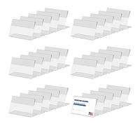 testyu 30 Pièces Porte-étiquette Transparent, 8 x 5 cm Mini Affichage du Signe Porte-cartes, Acrylique Signe Nom Porte Cartes pour Bureau Magasin Supermarché Restaurants Bannière