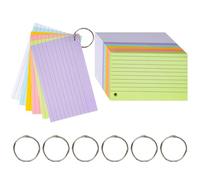 testyu Lot de 500 fiches avec anneau - inscriptibles des deux côtés et matériau en papier robuste parfait pour apprendre, noter et organiser des mémos et des listes de vocabulaire (6 * 4 inch)
