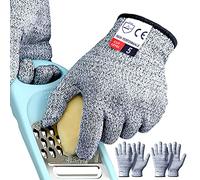 Tesuchan Lot de 2 paires de gants anti-coupures flexibles Niveau 5