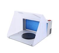 TESUGN Airbrush Accessoires Station d'aspiration éclairée - Cabine d'aspiration Boîte de pulvérisation avec lumières LED et Plateau tournant pour Brouillard de Peinture Air extérieur