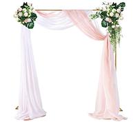 TESUGN Arche de mariage rectangulaire - 3 x 3 m - Support de fond réglable en métal - Avec base - Arche de mariage carrée - Décoration pour anniversaire, fête, banquet
