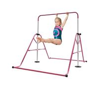 TESUGN Barre de gymnastique - 100 kg - Barre de gymnastique pour enfants - Réglable en hauteur - Barre d'entraînement horizontale - Barre d'entraînement horizontale - Rose