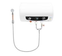TESUGN Chauffe-eau électrique 30 l, 220 V 2000 W, chauffe-eau intelligent, fixation murale horizontale, équipé d'un robinet, d'une pomme de douche, de 3 tuyaux