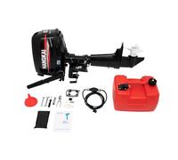 TESUGN Moteur hors-bord 4 temps 6,5 CV 123 CC puissant avec réservoir de carburant, moteur lourd CDI pour bateaux gonflables et bateaux de pêche