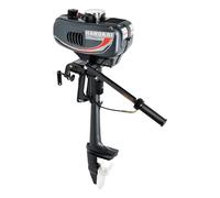 TESUGN Moteur hors-bord à essence 3,5 CV 2 temps 49 cc - Système de refroidissement à air - Moteur de bateau de pêche puissant - Système CDI