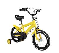TESUGN Vélo pour enfant de 14 pouces avec roues stabilisatrices amovibles, hauteur réglable, jaune