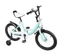 TESUGN Vélo pour enfant de 16 pouces, unisexe, vert, vélo de jeu, volant et selle réglables en hauteur, pour enfants de 3 à 6 ans