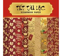 Tết Tài Lộc Scrapbook Paper with Faux Embossed Effect for Tet Viet New Year decoration, DIY, decoupage, craft project