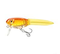 Têtard réaliste pour leurre de surface de 8,5 cm, appât flottant avec queue souple et hélice pour pêche en eau douce, bar, brochet, truite (doré)