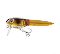 Têtard réaliste pour leurre de surface de 8,5 cm, appât flottant avec queue souple et hélice pour pêche en eau douce, bar, brochet, truite (marron)