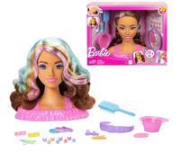 Barbie Tête de poupée coiffable Deluxe Brunette – Rose – Enfants