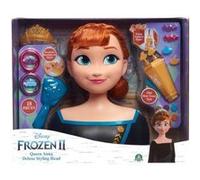 Tete a coiffer deluxe anna 18 pieces - reine des neiges 2 - poupee disney princesse - coiffures fantastiques - set jouet et carte