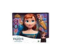 Tete a coiffer Deluxe Anna 18 pieces - Reine des Neiges 2 - Poupee Disney Princesse - Coiffures Fantastiques - Set Jouet et Carte