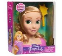 Tete a coiffer disney princesse raiponce 14 cm chevelure blonde - brosse incluse - jeu imitation coiffure - set jouet fille + carte