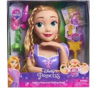 Tête à coiffer Raiponce Deluxe - Disney Princesses - 12 accessoires, faux flacon de vernis, guide coiffure Blond