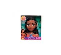 Tete a coiffer Disney Vaiana Princesse Metisse - Tete de coiffure poupee 14 cm et brosse a cheveux - Set Jouet Fille 3 ans et Carte