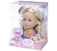 Tete a coiffer et a maquiller deluxe 27 pieces - poupee baby born sister - grand modele blond - coiffure et maquillage - jouet enfant