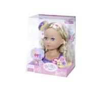 Tete a coiffer et a maquiller deluxe 27 pieces - Poupee Baby Born Sister - Grand Modele blond - Coiffure et