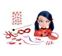 Bandai Tête à coiffer Miraculous Deluxe 21 cm Ladybug – 30 accessoires – Licence Officielle