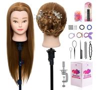 Tete a Coiffer Professionnel Neverland Tete a Coiffer avec 100% de Cheveux Synthétiques Coiffeur Tête d'entraînement Mannequin Cosmétologie Tête Coiffeurs Pratique Tête d'entraînement pour la coiffure
