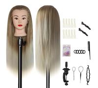 tete a coiffer professionnel Set de coiffure professionnel pour enfants - tête à coiffer professionnelle mannequin avec support pour coiffeurs et salons de coiffure (brun clair)